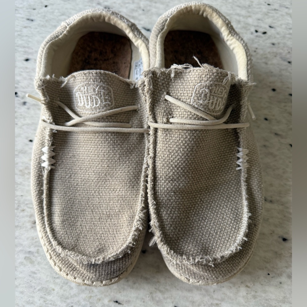 Hey Dude Cream Wally Braided Shoes